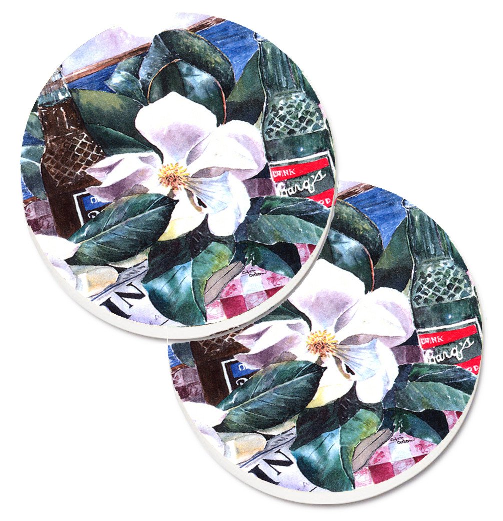 Barq's and Magnolia Car Coasters – Set of 2 - Absorbent Stone with Fun & Functional Artwork 1009CARC