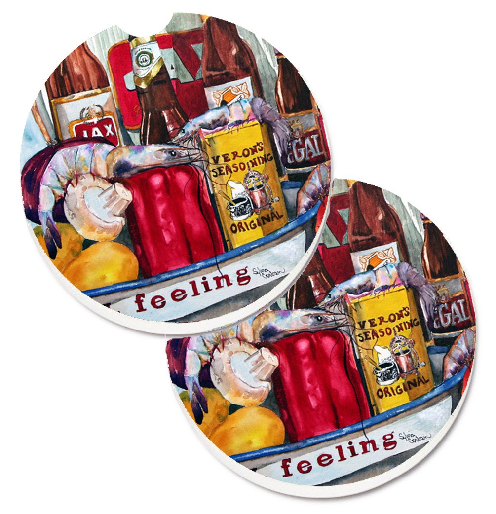 Veron's and New Orleans Beers Car Coasters – Set of 2 - Absorbent Stone with Fun & Functional Artwork 1010CARC