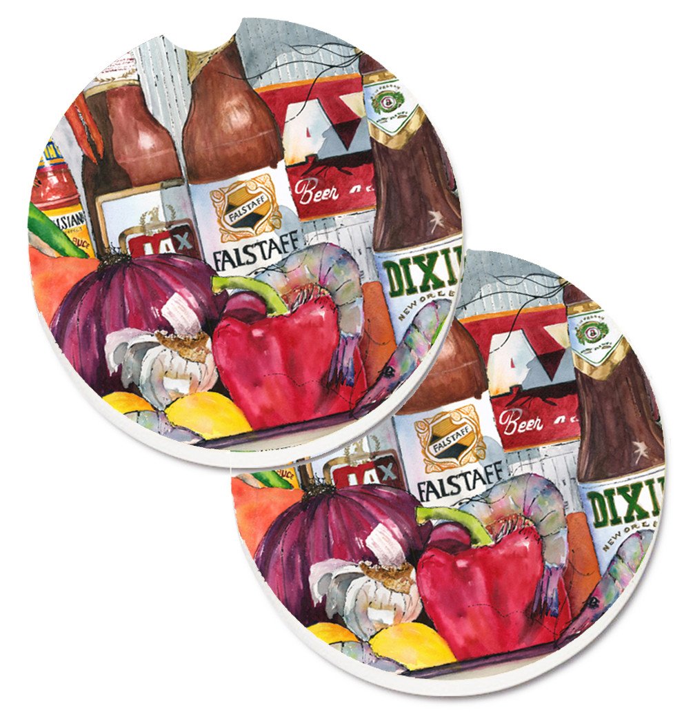 New Orleans Beers and Spices Car Coasters – Set of 2 - Absorbent Stone with Fun & Functional Artwork 1017-1CARC