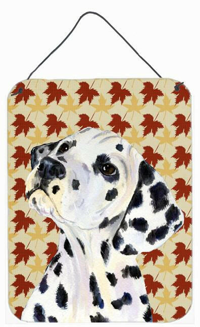 Dalmatian Fall Leaves Portrait Aluminium Metal Wall or Door Hanging Prints
