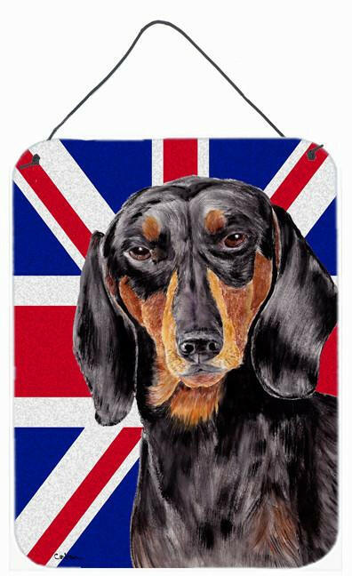 Dachshund with English Union Jack British Flag Wall or Door Hanging Prints SC9820DS1216