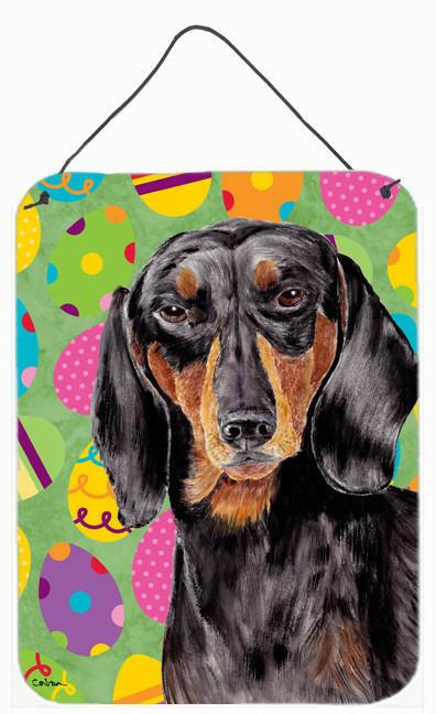 Dachshund Easter Eggtravaganza Aluminium Metal Wall or Door Hanging Prints