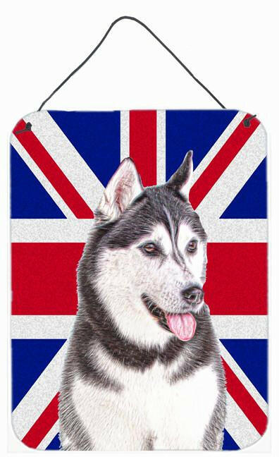 Alaskan Malamute with English Union Jack British Flag Wall or Door Hanging Prints KJ1161DS1216