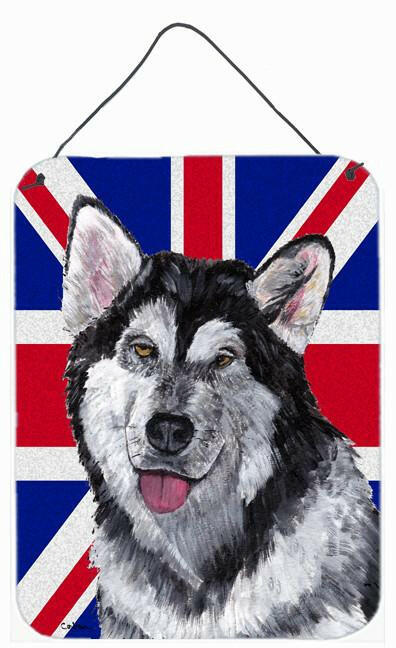 Alaskan Malamute with English Union Jack British Flag Wall or Door Hanging Prints SC9815DS1216