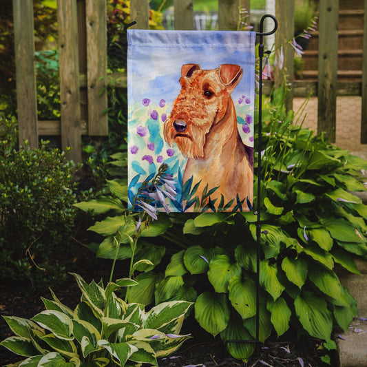 Airedale Terrier in Flowers Garden Flag – Decorative Outdoor Yard Flag