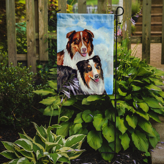 Australian Shepherd Double Trouble Garden Flag – Decorative Outdoor Yard Flag