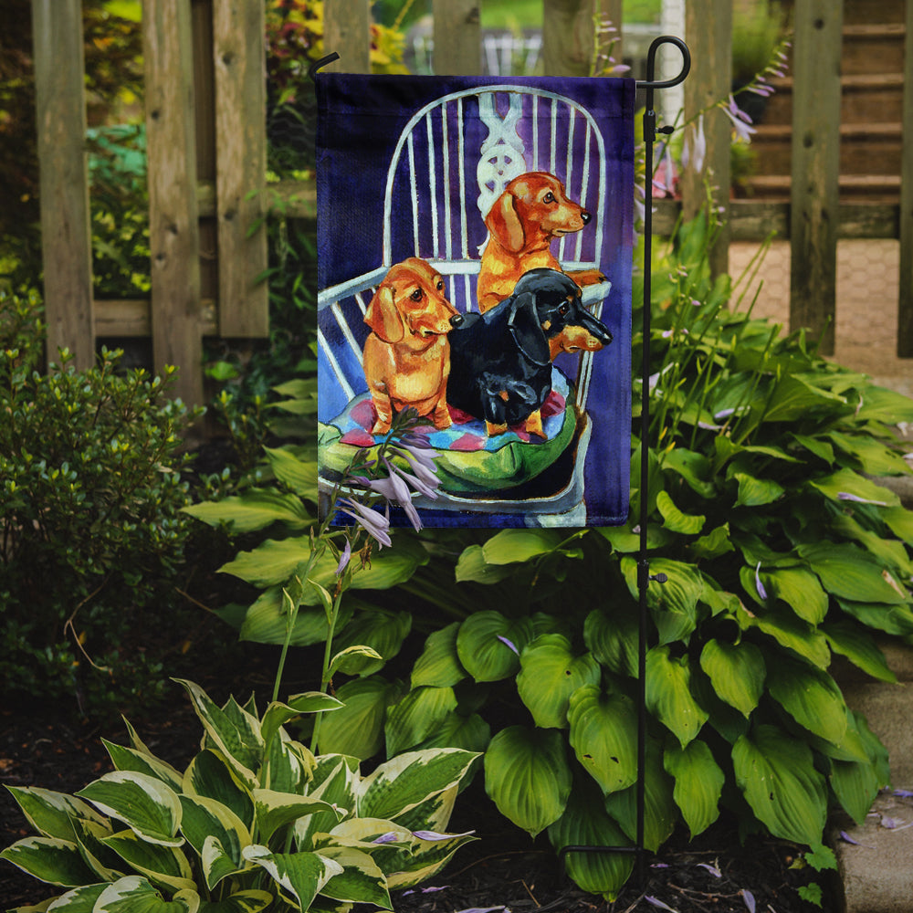 Dachshunds Two Red and a Black and Tan Garden Flag – Decorative Outdoor Yard Flag