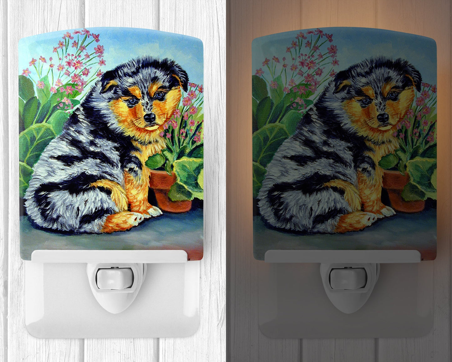 Australian Shepherd Puppy Ceramic Night Light 7045CNL