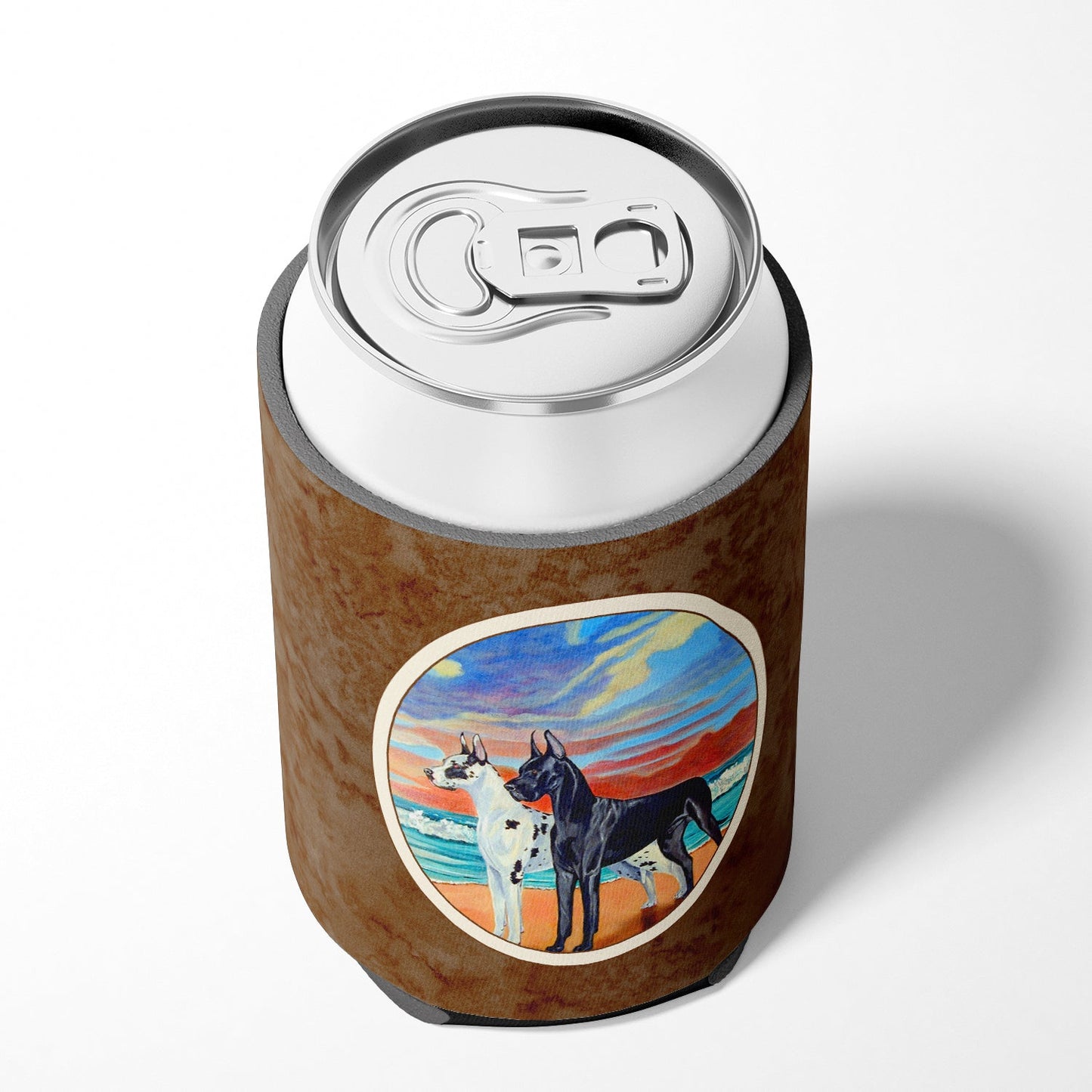 At sunset Great Dane Harlequin and Black Can or Bottle Hugger 7051CC