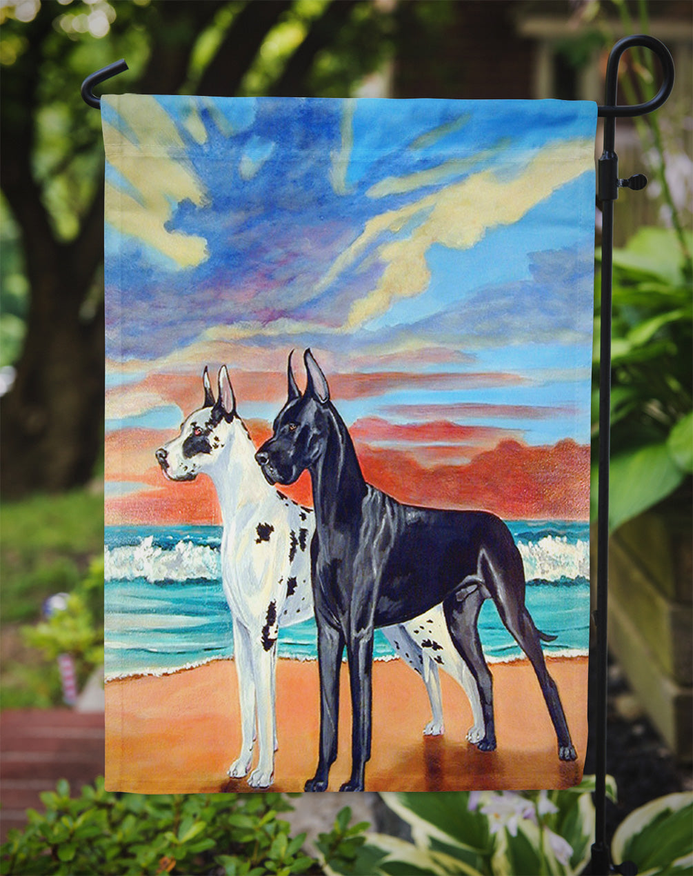 At sunset Great Dane Garden Flag – Decorative Outdoor Yard Flag