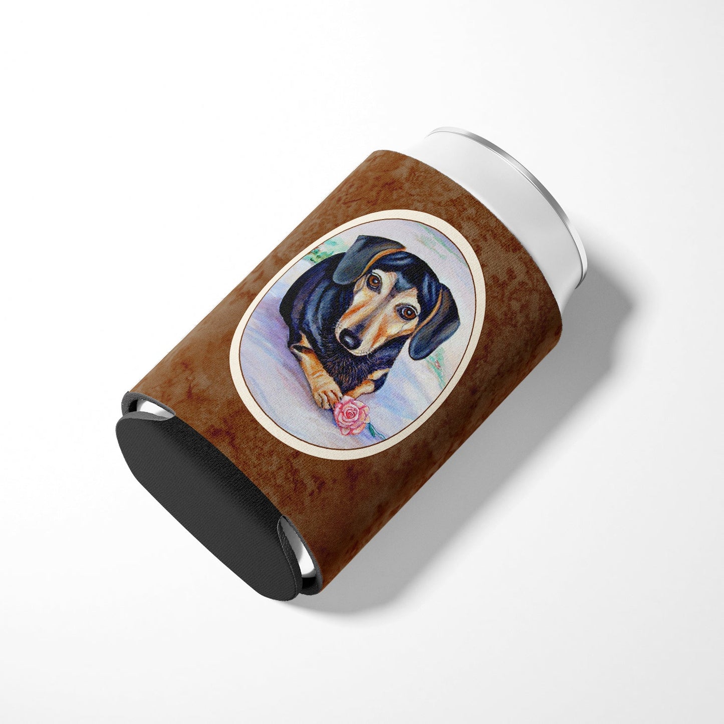 Black and Cream Dachshund Can or Bottle Hugger 7076CC