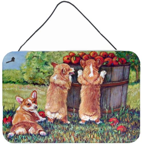 Apple Helper Corgis Wall or Door Hanging Prints 7351DS812
