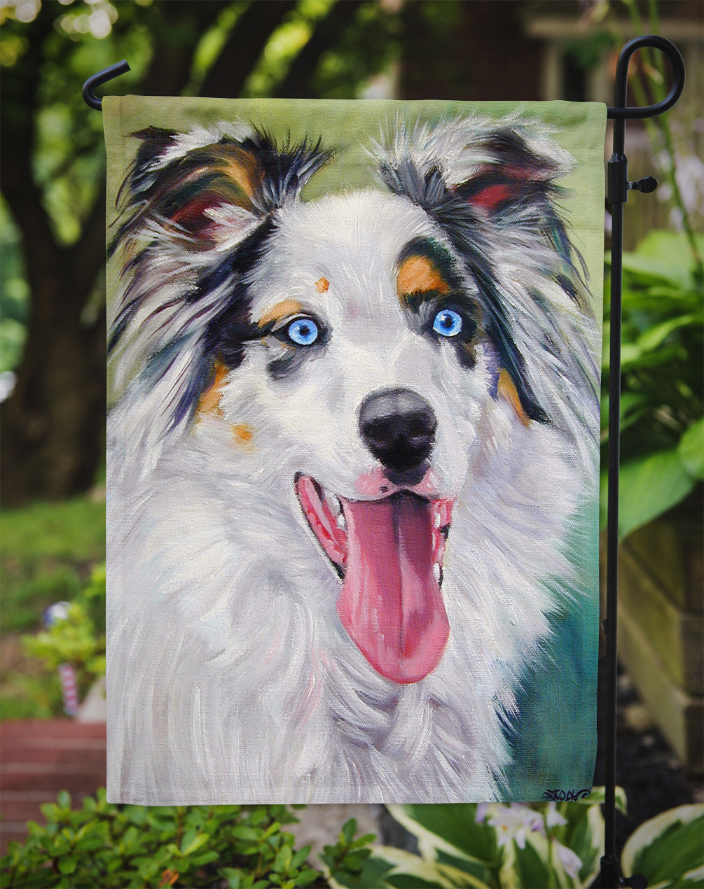 Australian Shepherd Blue Eyes Garden Flag – Decorative Outdoor Yard Flag 7358GF