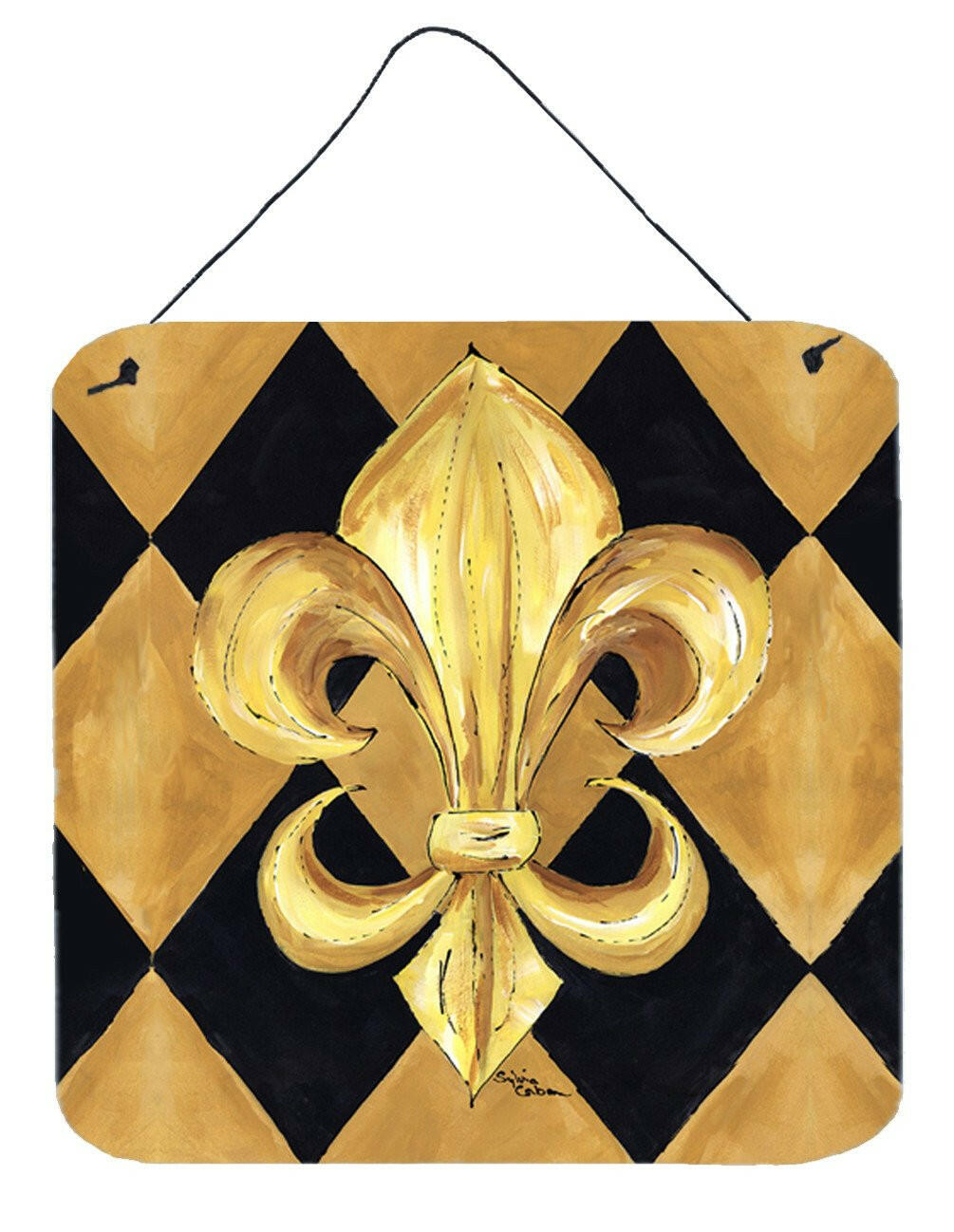 Black and Gold Fleur de lis New Orleans Wall or Door Hanging Prints