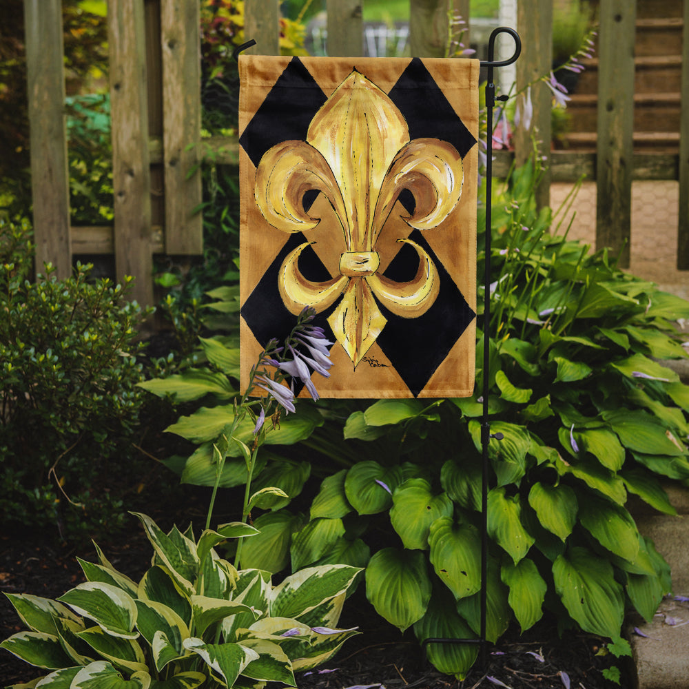 Black and Gold Fleur de lis New Orleans Garden Flag – Decorative Outdoor Yard Flag