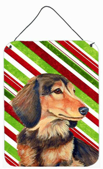 Dachshund Candy Cane Holiday Christmas Wall or Door Hanging Prints