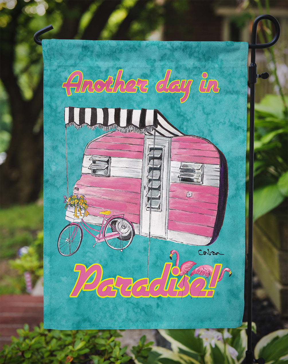 Another Day in Paradise Garden Flag – Decorative Outdoor Yard Flag