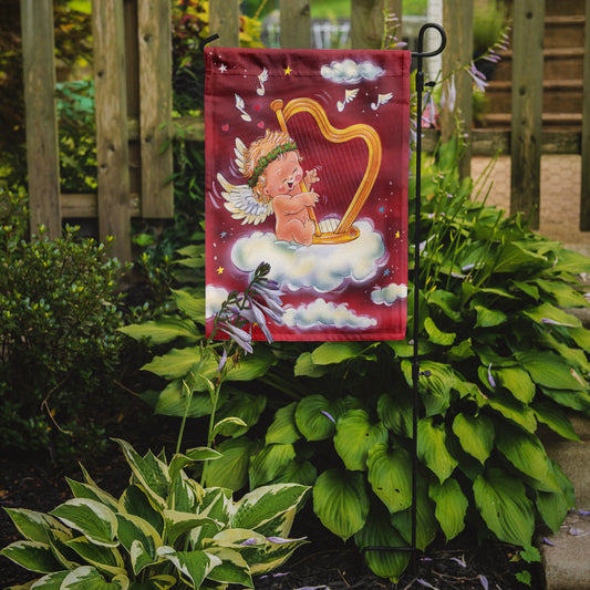 Angels with Harp Valentine's Garden Flag – Decorative Outdoor Yard Flag AAH7273GF