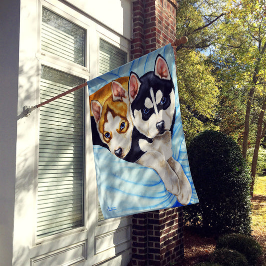 Snow Angels Siberian Husky Flag Canvas House Size AMB1327CHF