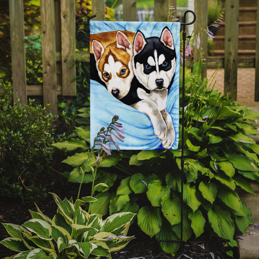 Snow Angels Siberian Husky Garden Flag - Outdoor Decorative Yard Flag