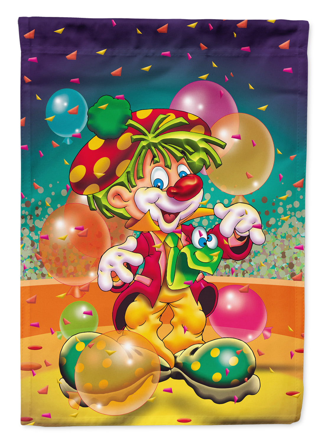 Happy Birthday Clown Flag Canvas House Size APH1662CHF