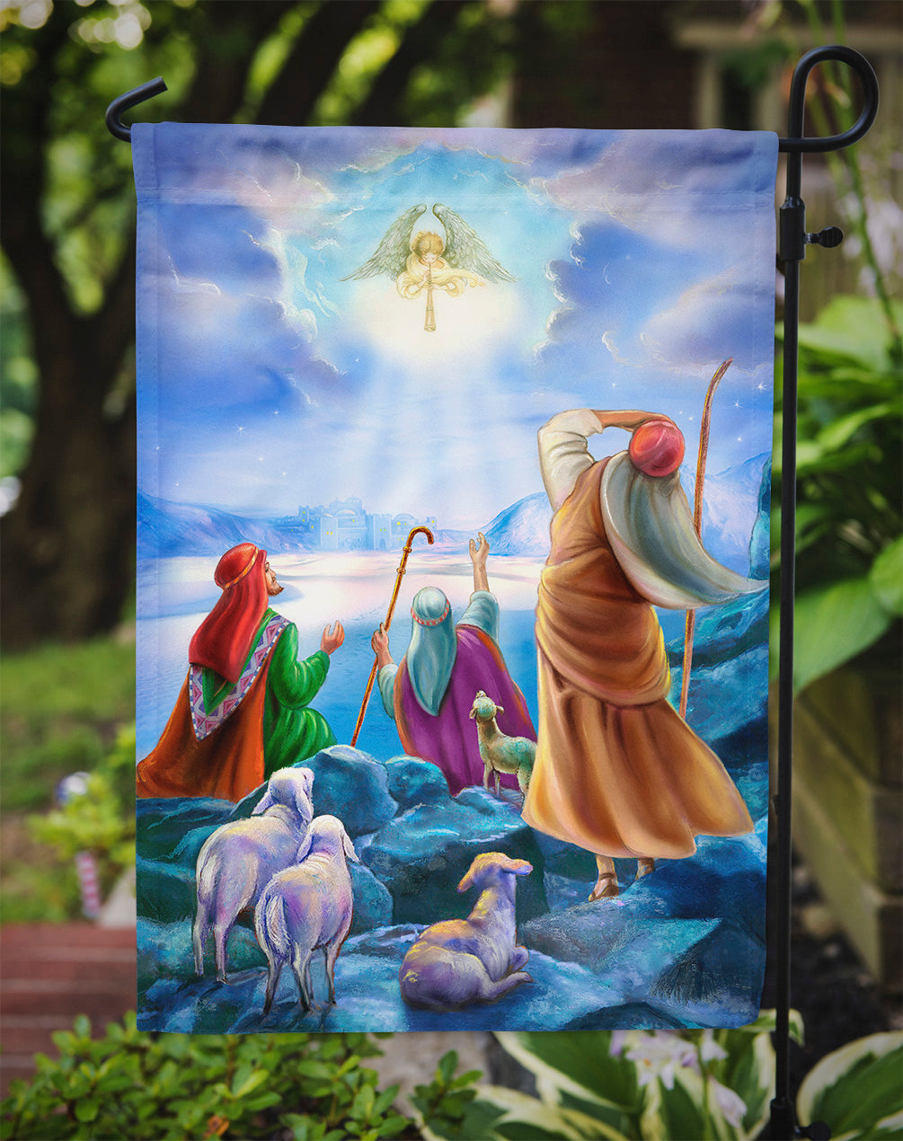 The Shepherds and Angels Appeared Garden Flag – Decorative Outdoor Yard Flag APH5468GF