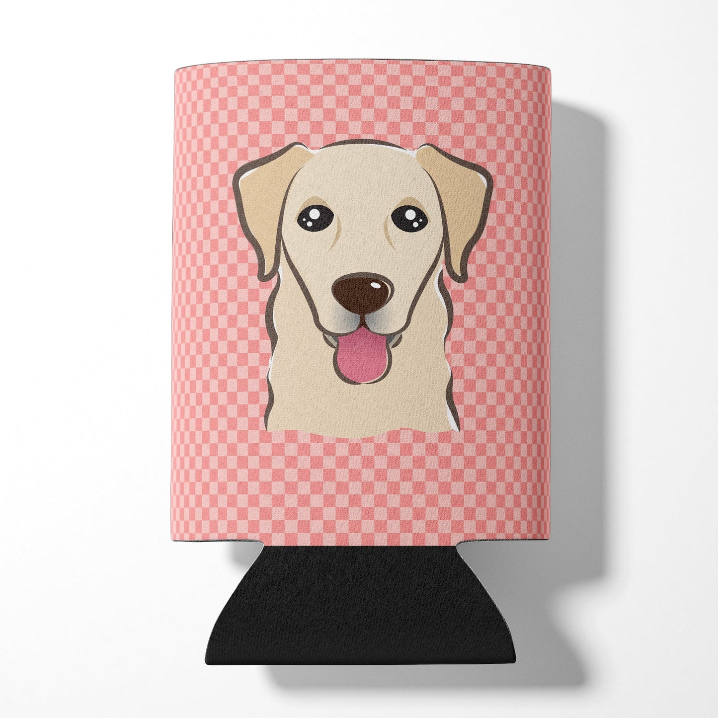 Checkerboard Pink Golden Retriever Can or Bottle Hugger BB1252CC