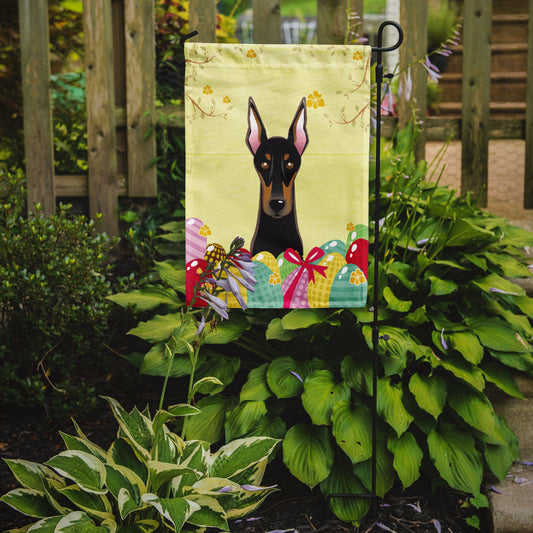 Doberman Easter Egg Hunt Garden Flag - Outdoor Decorative Yard Flag BB1927GF