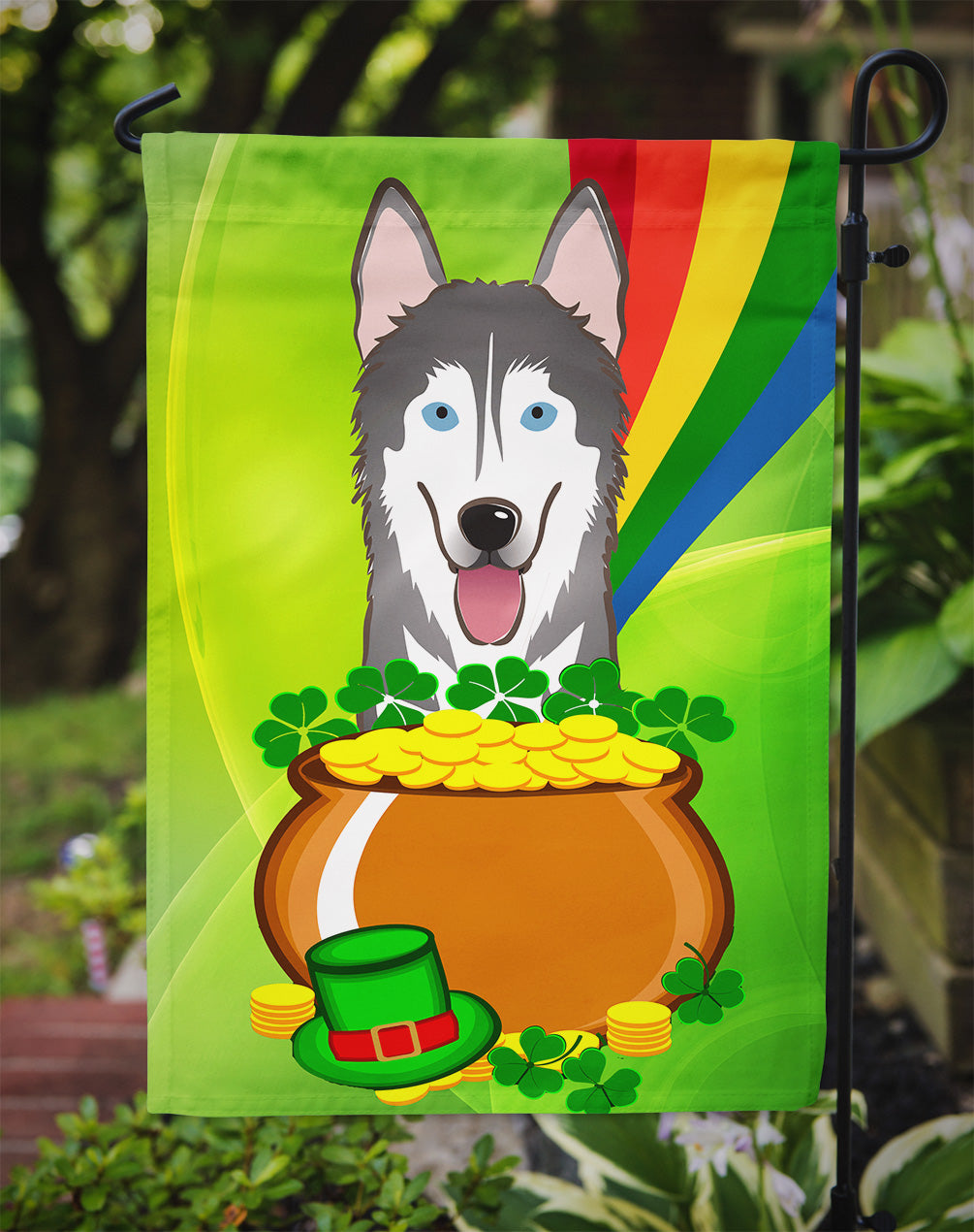 Alaskan Malamute St. Patrick's Day Garden Flag – Decorative Outdoor Yard Flag BB1962GF