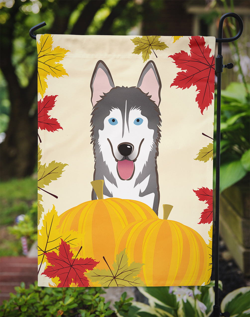 Alaskan Malamute Thanksgiving Garden Flag – Decorative Outdoor Yard Flag BB2024GF