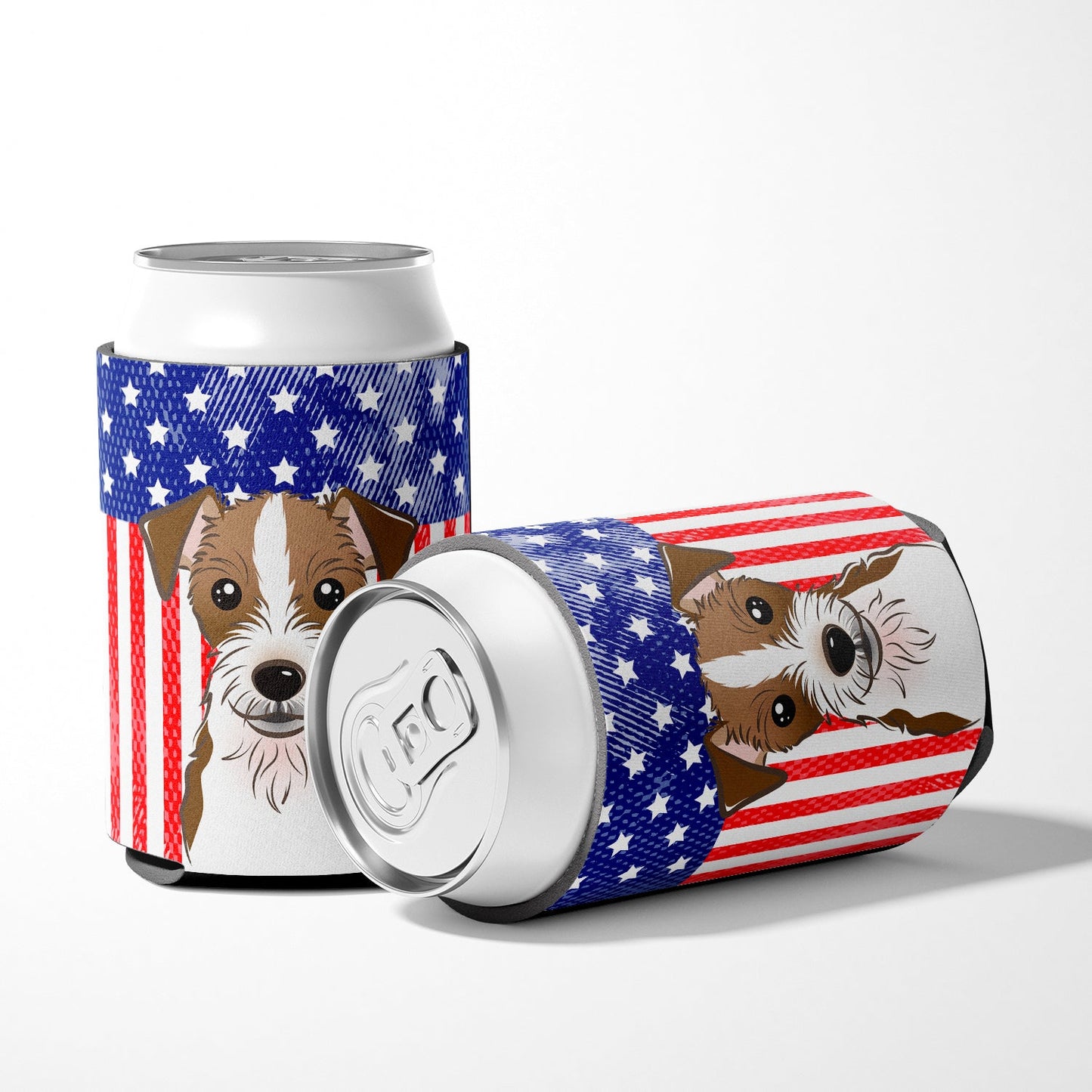 American Flag and Jack Russell Terrier Can or Bottle Hugger BB2132CC