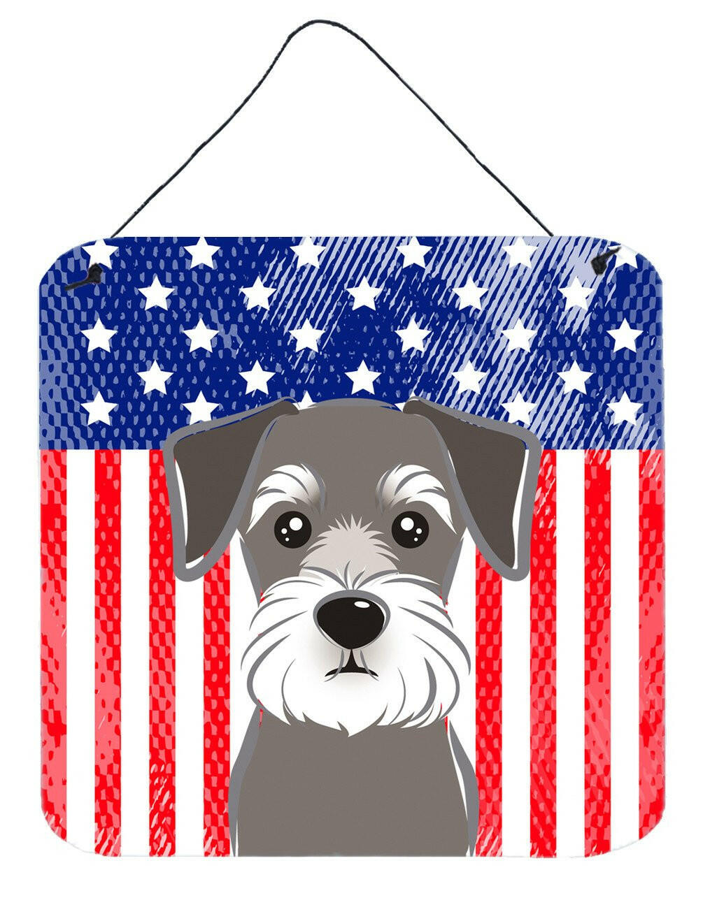 American Flag and Schnauzer Wall or Door Hanging Prints BB2136DS66