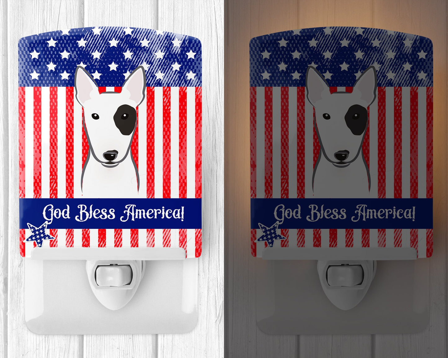 American Flag and Bull Terrier Ceramic Night Light BB2139CNL