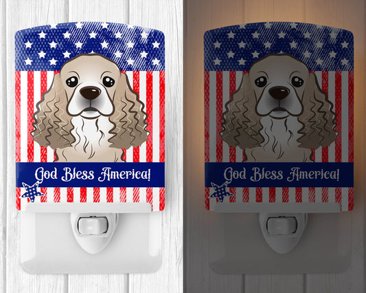 American Flag and Cocker Spaniel Ceramic Night Light BB2146CNL