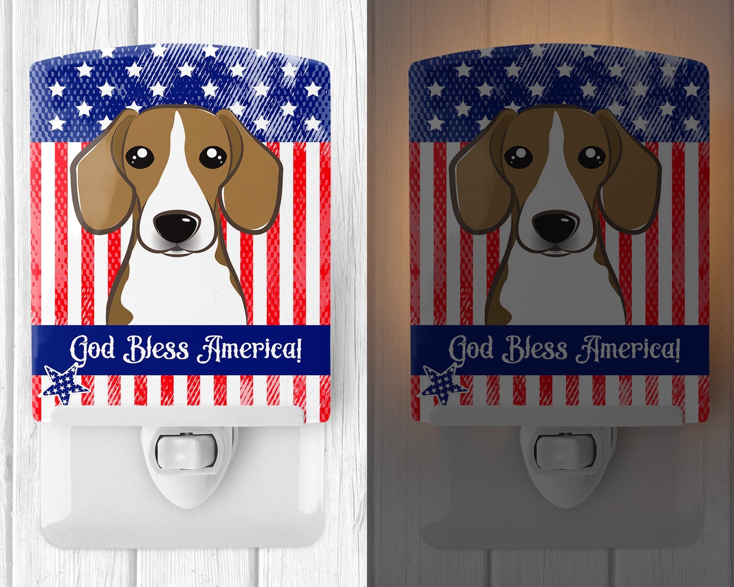 American Flag and Beagle Ceramic Night Light BB2169CNL