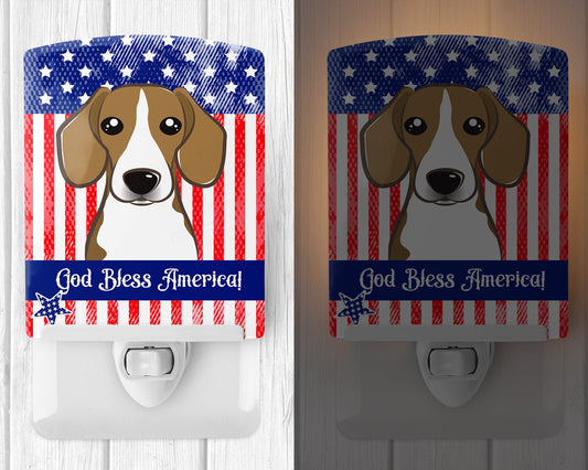 American Flag and Beagle Ceramic Night Light BB2169CNL