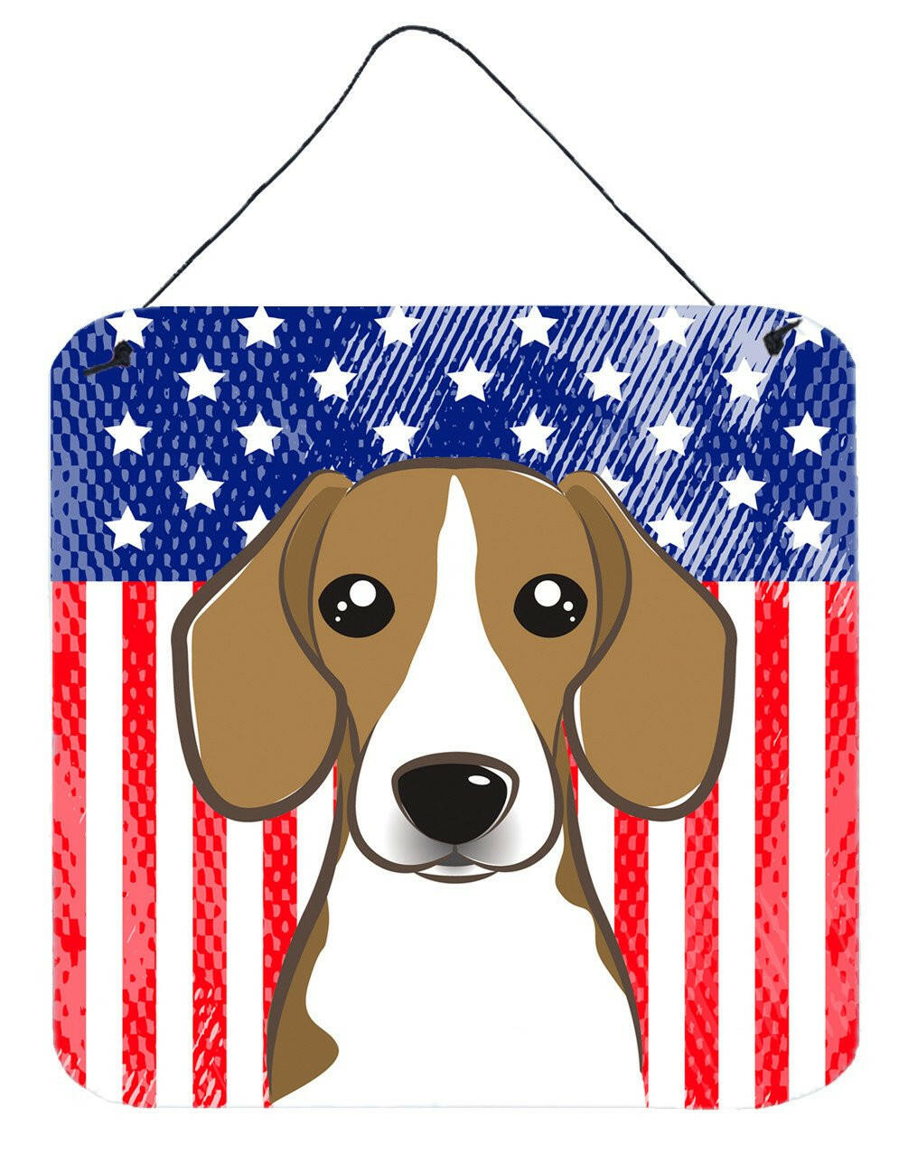 American Flag and Beagle Wall or Door Hanging Prints BB2169DS66
