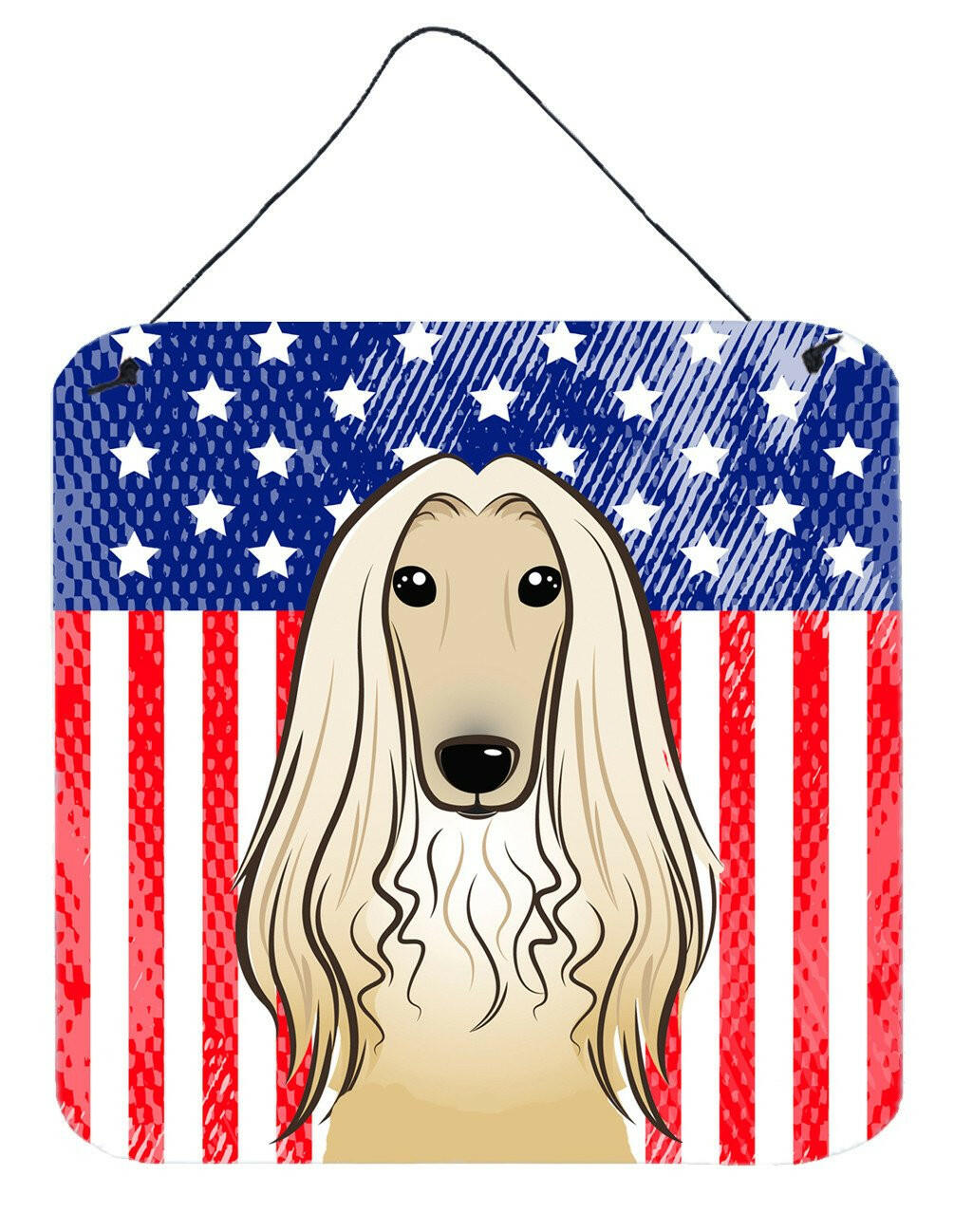 American Flag and Afghan Hound Wall or Door Hanging Prints BB2174DS66