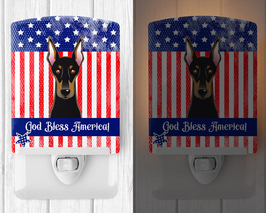 American Flag and Doberman Ceramic Night Light BB2175CNL
