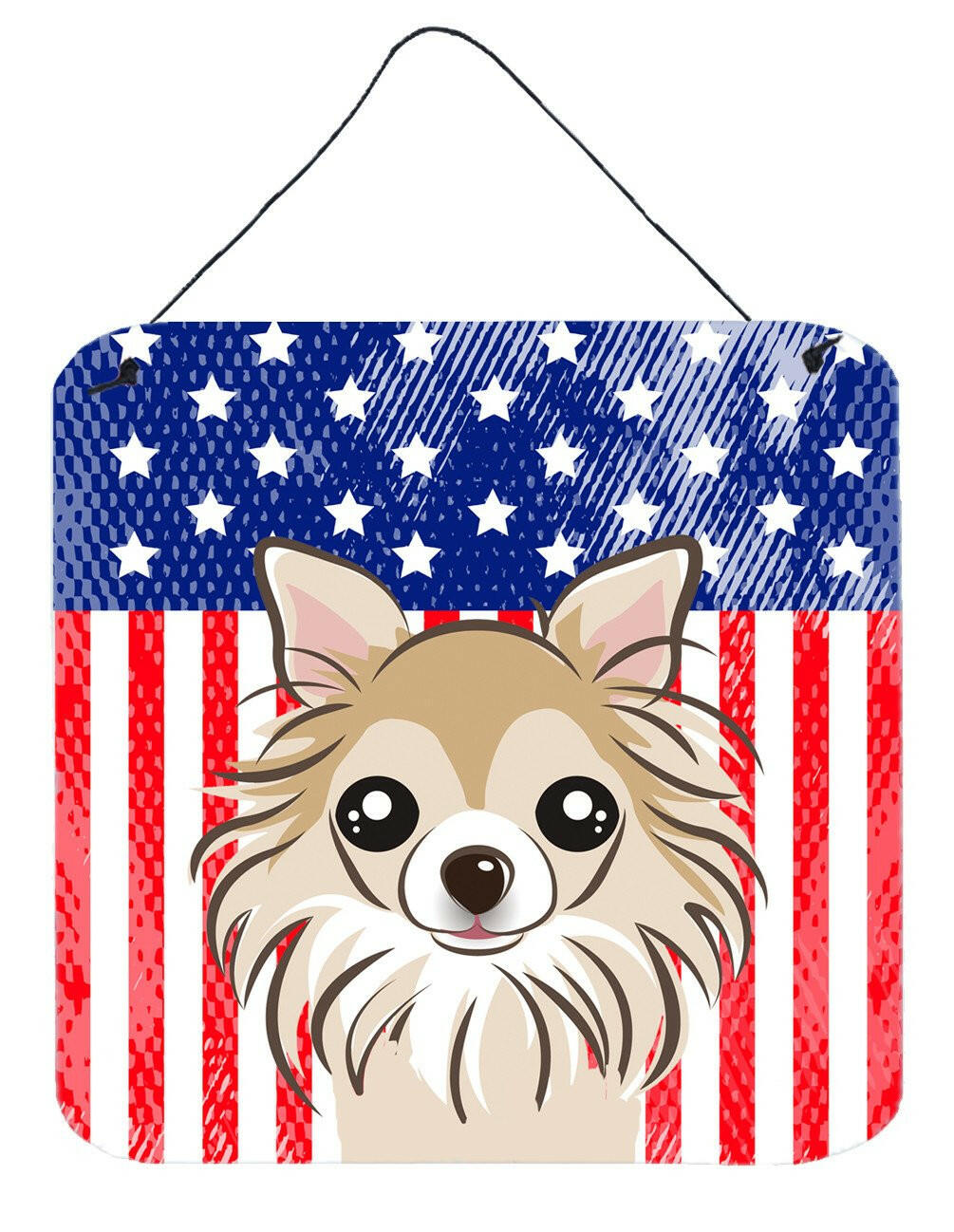 American Flag and Chihuahua Wall or Door Hanging Prints BB2181DS66