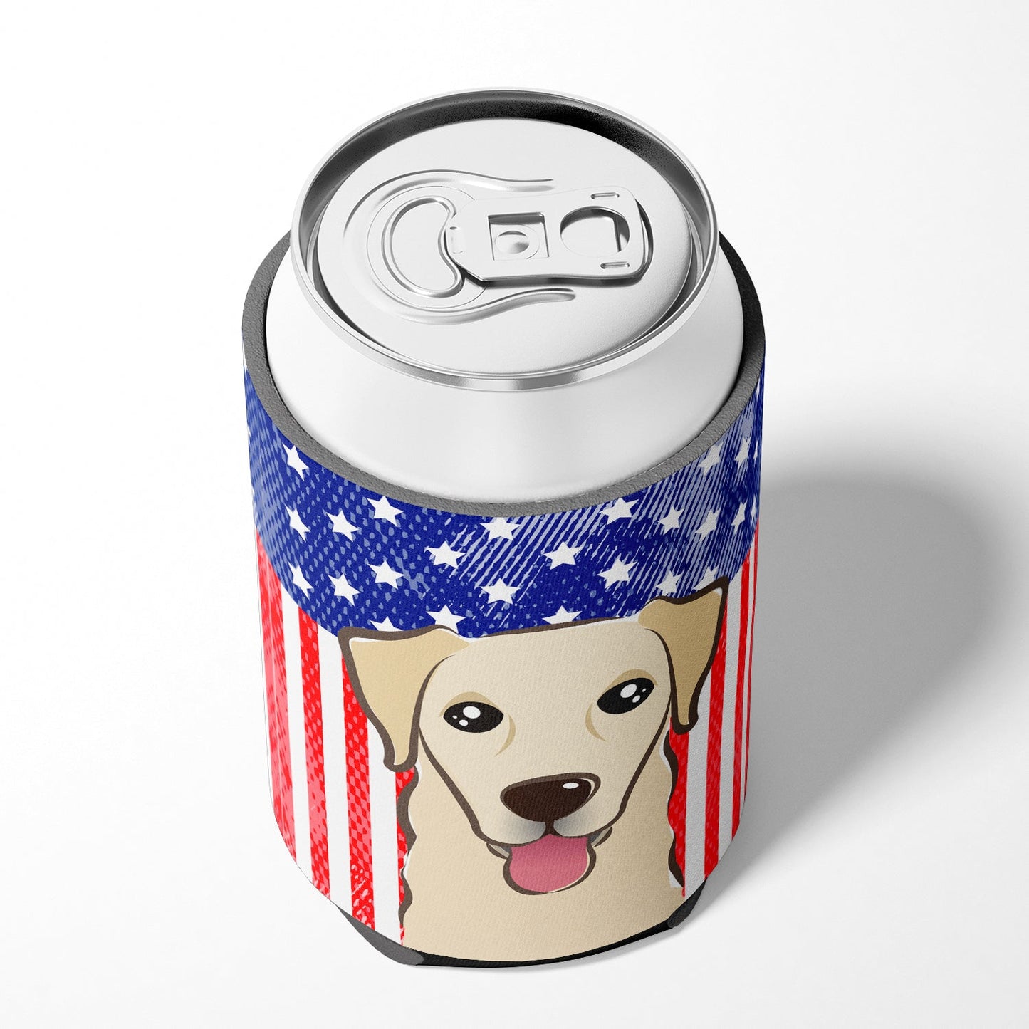 American Flag and Golden Retriever Can or Bottle Hugger BB2182CC