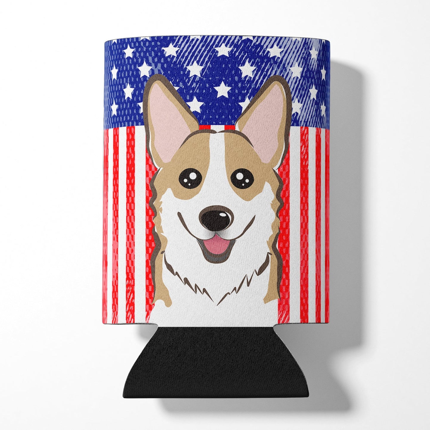 American Flag and Sable Corgi Can or Bottle Hugger BB2183CC