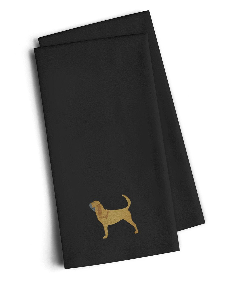Bloodhound Black Embroidered Kitchen Towel Set of 2 BB3384BKTWE