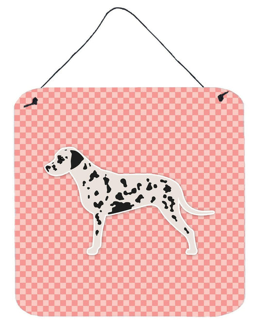 Dalmatian Checkerboard Pink Wall or Door Hanging Prints BB3583DS66