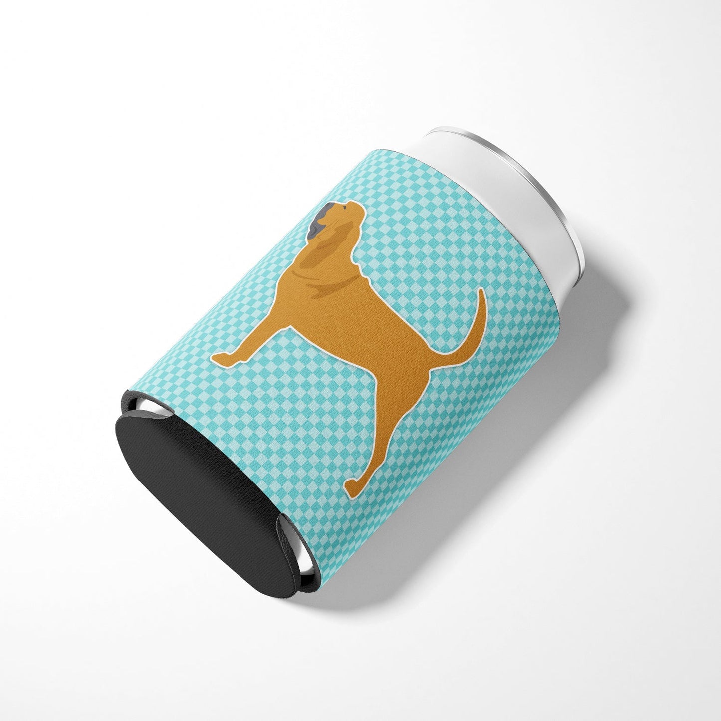 Bloodhound Checkerboard Blue Can or Bottle Hugger BB3684CC