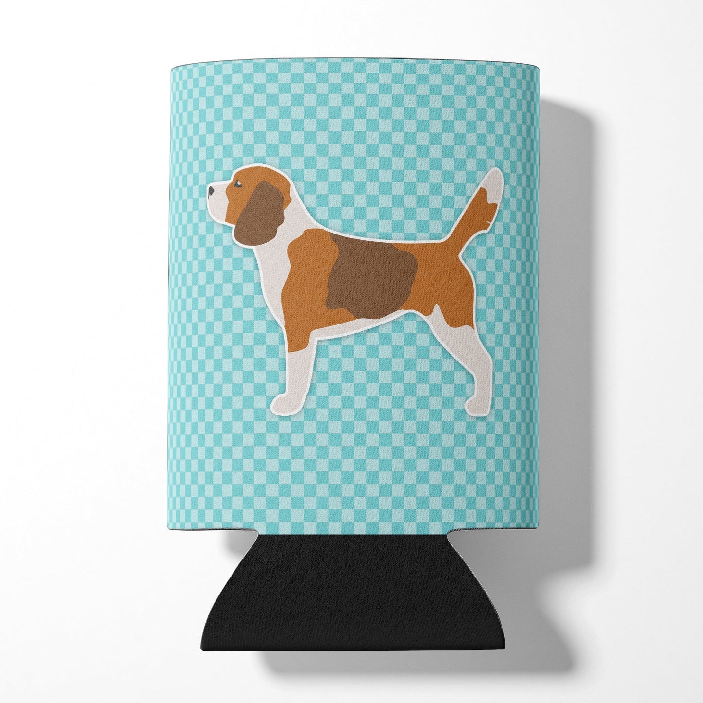 Beagle Checkerboard Blue Can or Bottle Hugger BB3710CC