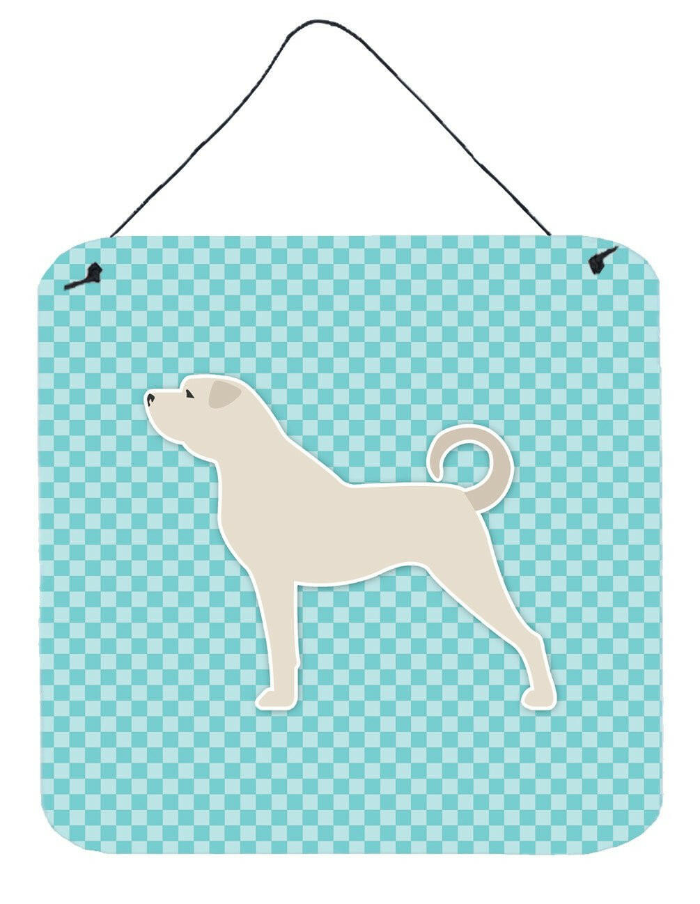 Anatolian Shepherd Checkerboard Blue Wall or Door Hanging Prints BB3777DS66
