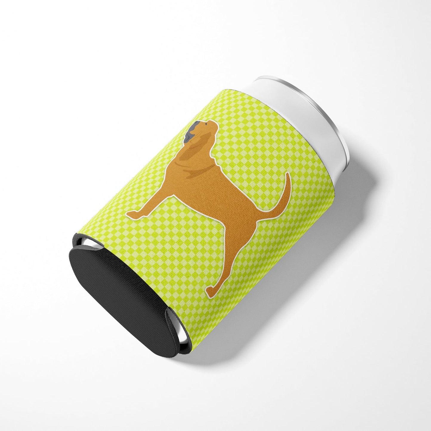 Bloodhound Checkerboard Green Can or Bottle Hugger BB3784CC