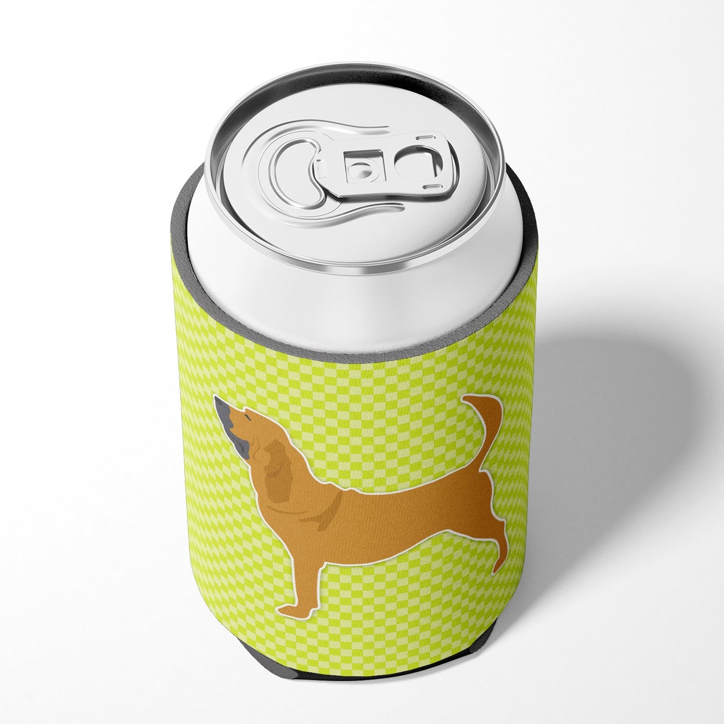 Bloodhound Checkerboard Green Can or Bottle Hugger BB3784CC