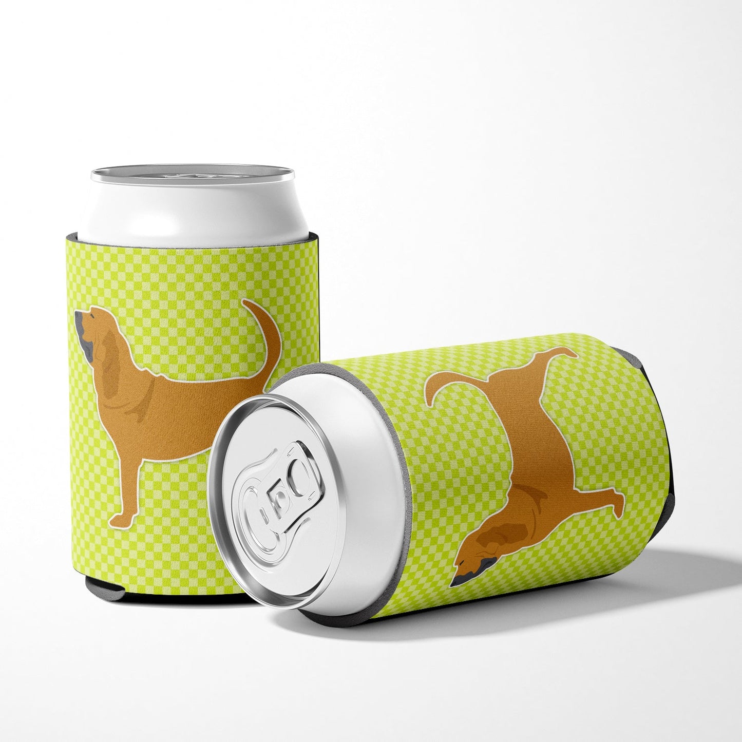 Bloodhound Checkerboard Green Can or Bottle Hugger BB3784CC